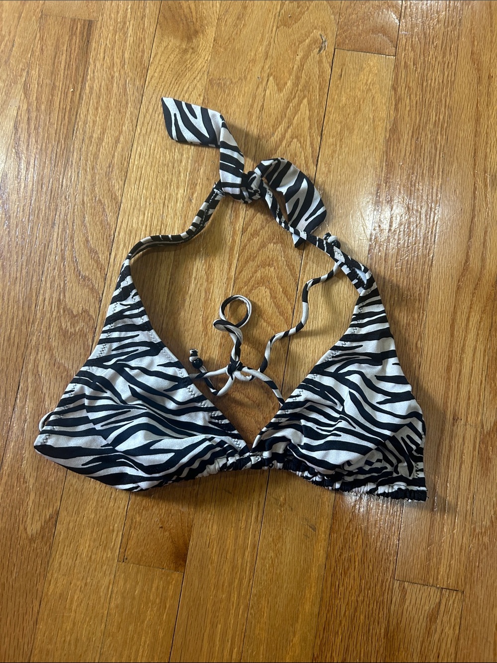 H&M Zebra Print Triangle Bikini Top - Black & White